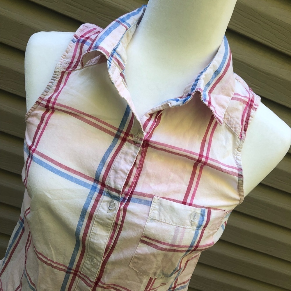 Maurice’s Plaid Button Down Tank Top Size Small